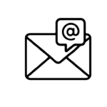 Best Freelance Digital Marketer in Dubai ,Email marketing icon with envelope and @ symbol representing email campaigns, newsletters, and digital marketing communication